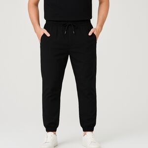 Kyodan Mens Black Cropped Jogger Drawstring Athleisure Waist Pant Size L